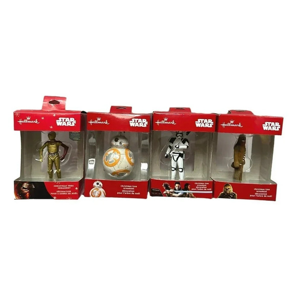 Hallmark Star Wars Xmas Ornaments Lot 4 C3PO BB-8 Chubacca Storm Trooper New - Picture 1 of 6